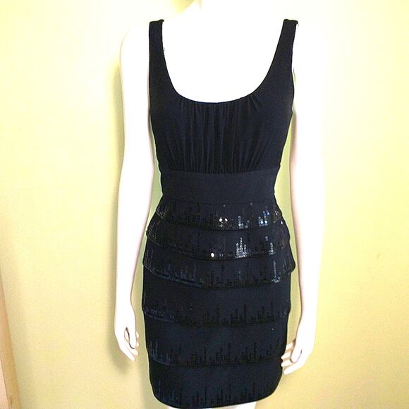 Laundry by Shelli Segal Cocktail Dress Wmn's Sz 8 Black Sequined Sleeveless - Picture 14 of 14